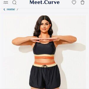 Black and Orange Women's Stretch Shorts - Size 3X NWT